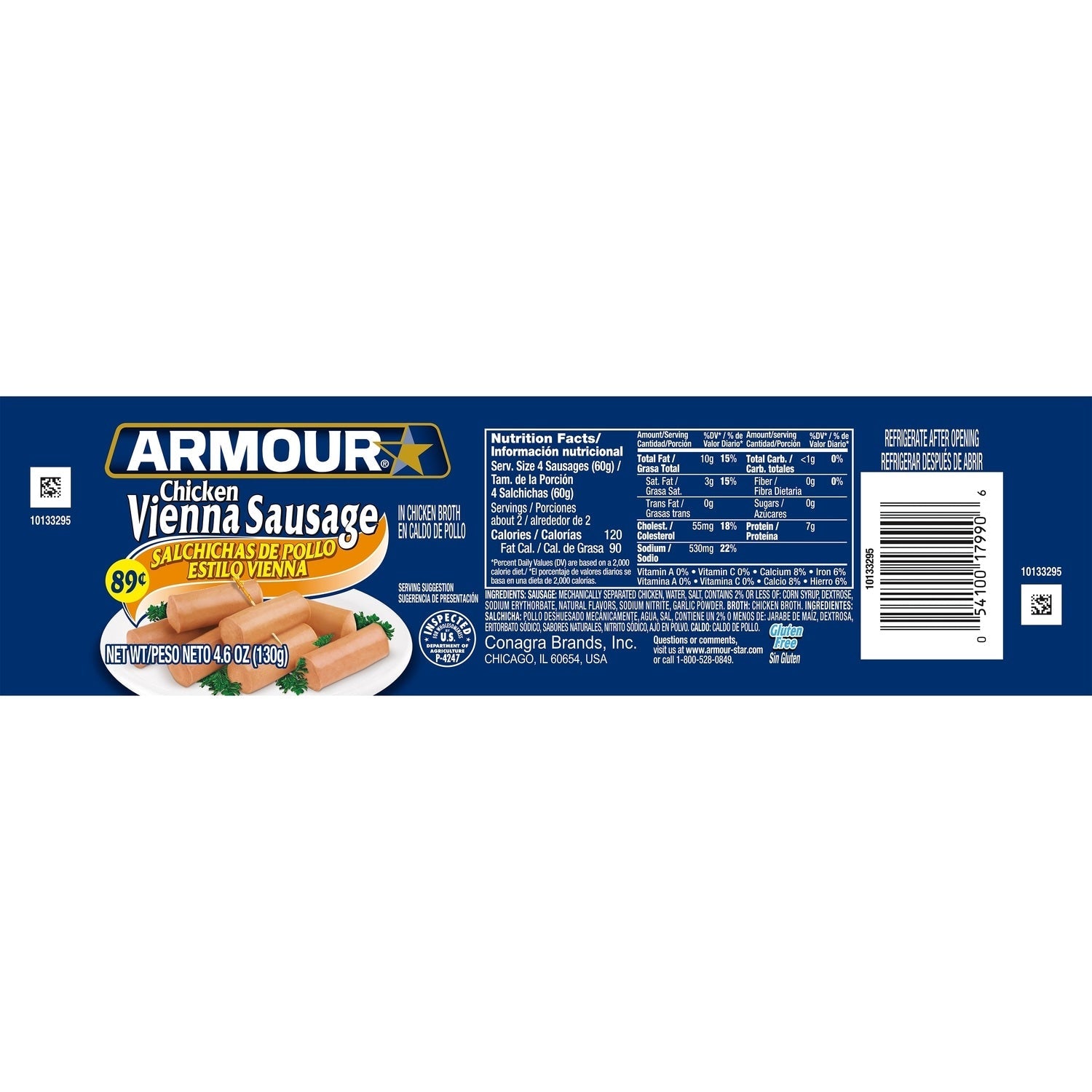 Armour Chicken Vienna Sausages, 4.6 oz Cans