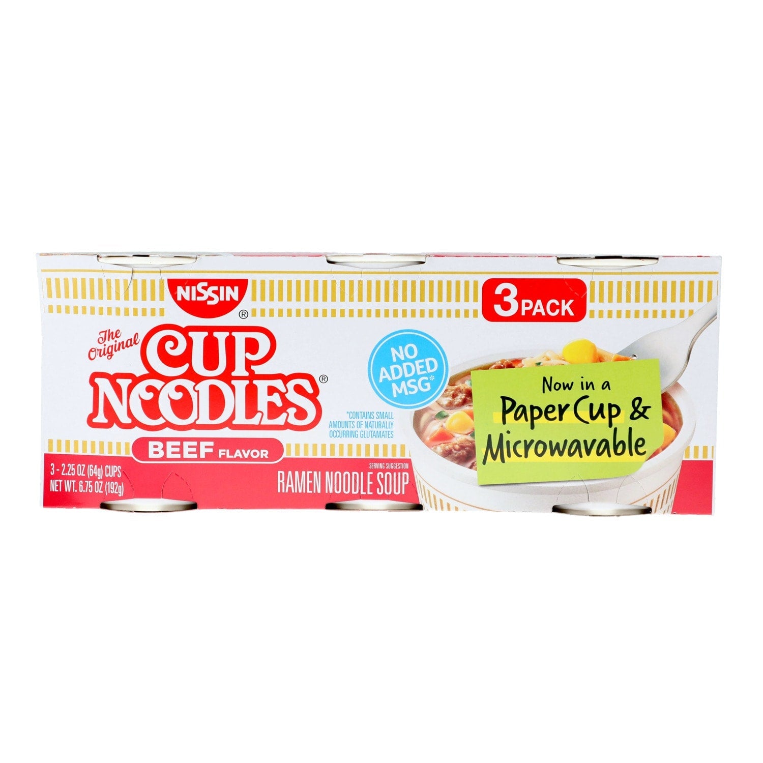 Nissin Beef-Flavored Cup Noodles, 3-ct. Packs