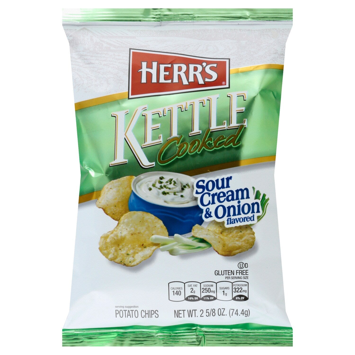 Herr's Sour Cream And Onion Flavored Potato Chips, 1-ct.