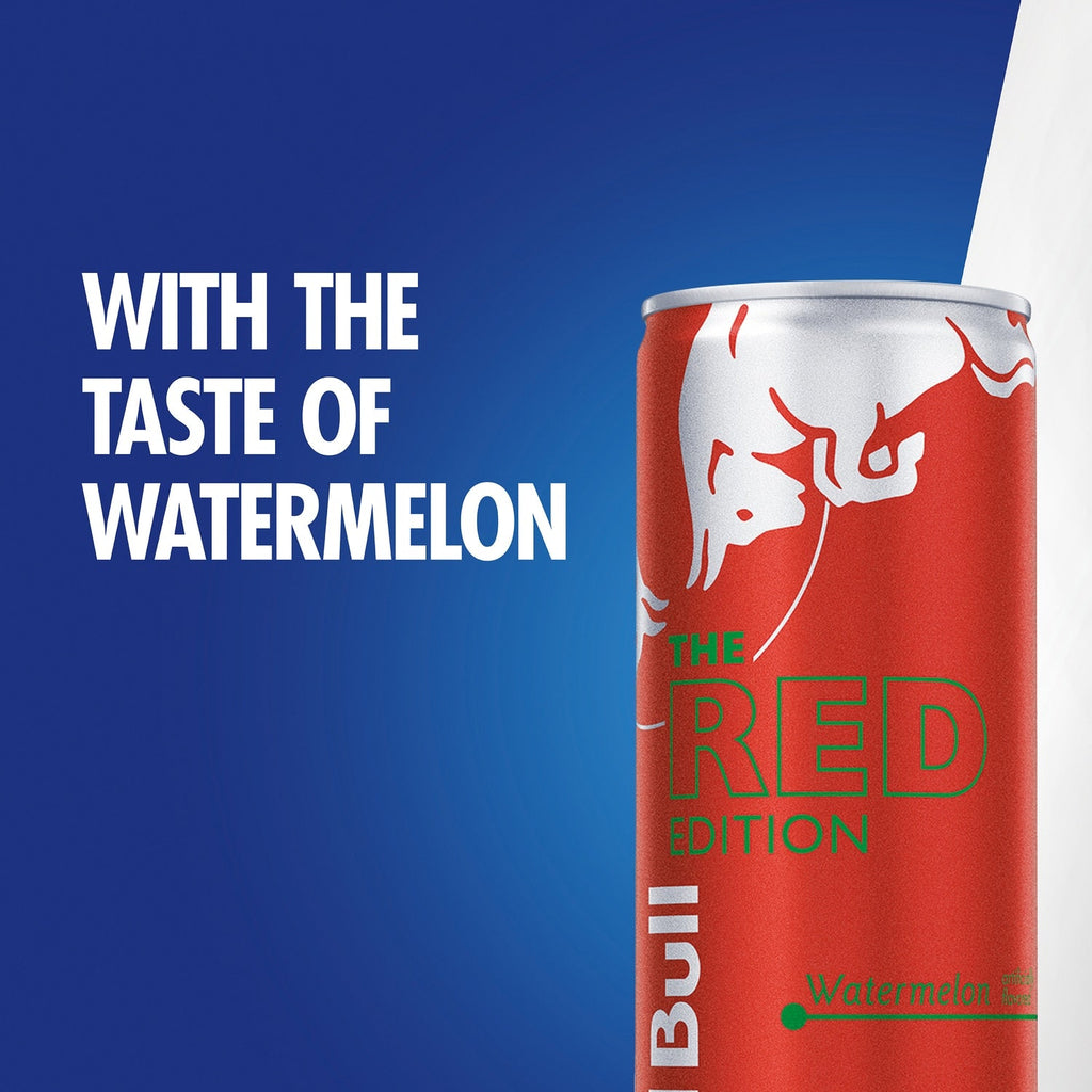 Red Bull Red Edition Energy Drink, Watermelon, 80mg Caffeine, 8.4 fl oz Can