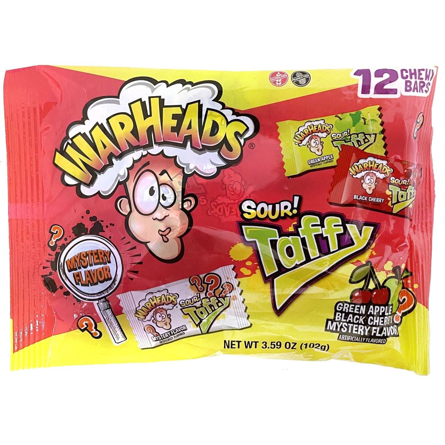 Warheads Sour Taffy Bars, 12 ct. Bags