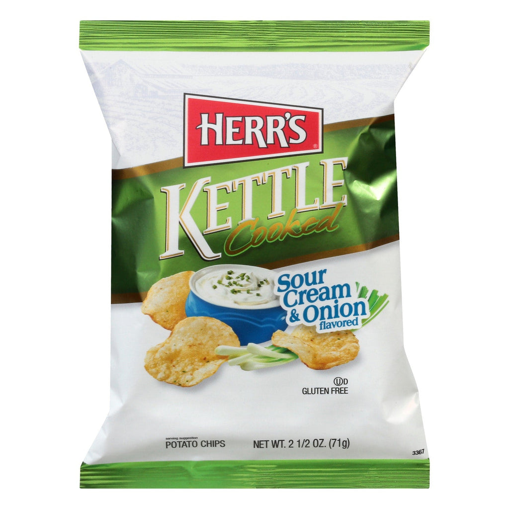 Herr's Kettle Cooked Sour Cream And Onion Flavored Potato Chips, 1-ct.