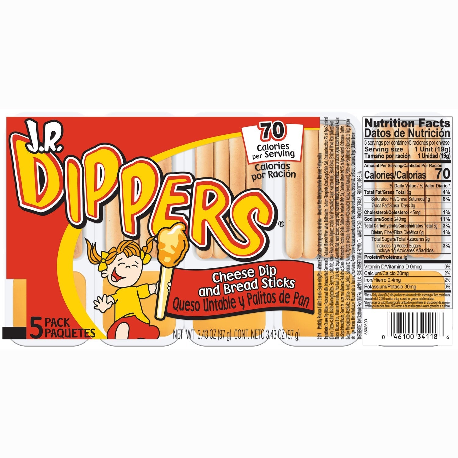 J.R. Dippers Cheese Dip &amp; Sticks, 5-ct. Packs