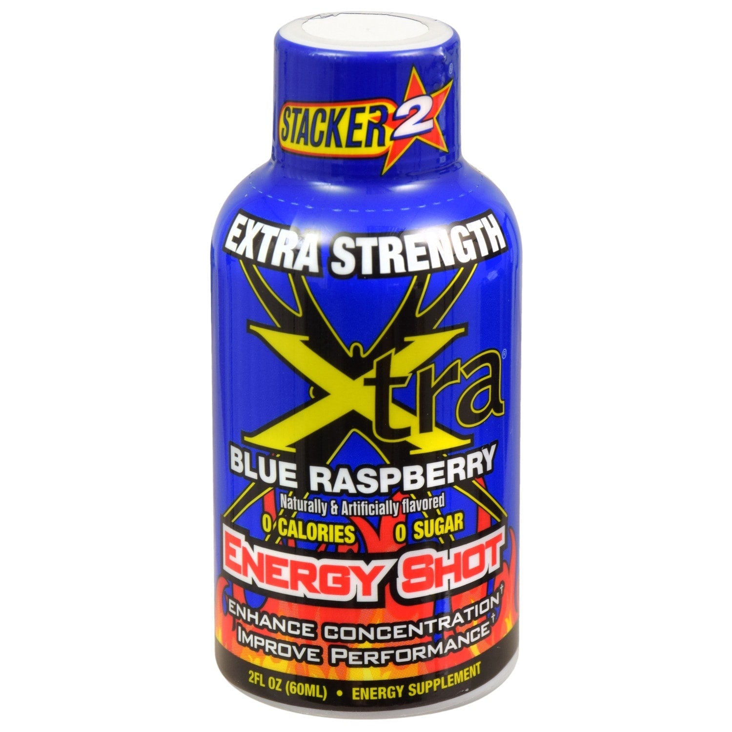 Stacker 2 Xtra Blue-Raspberry Energy Shots, 2 fl.oz. Bottles