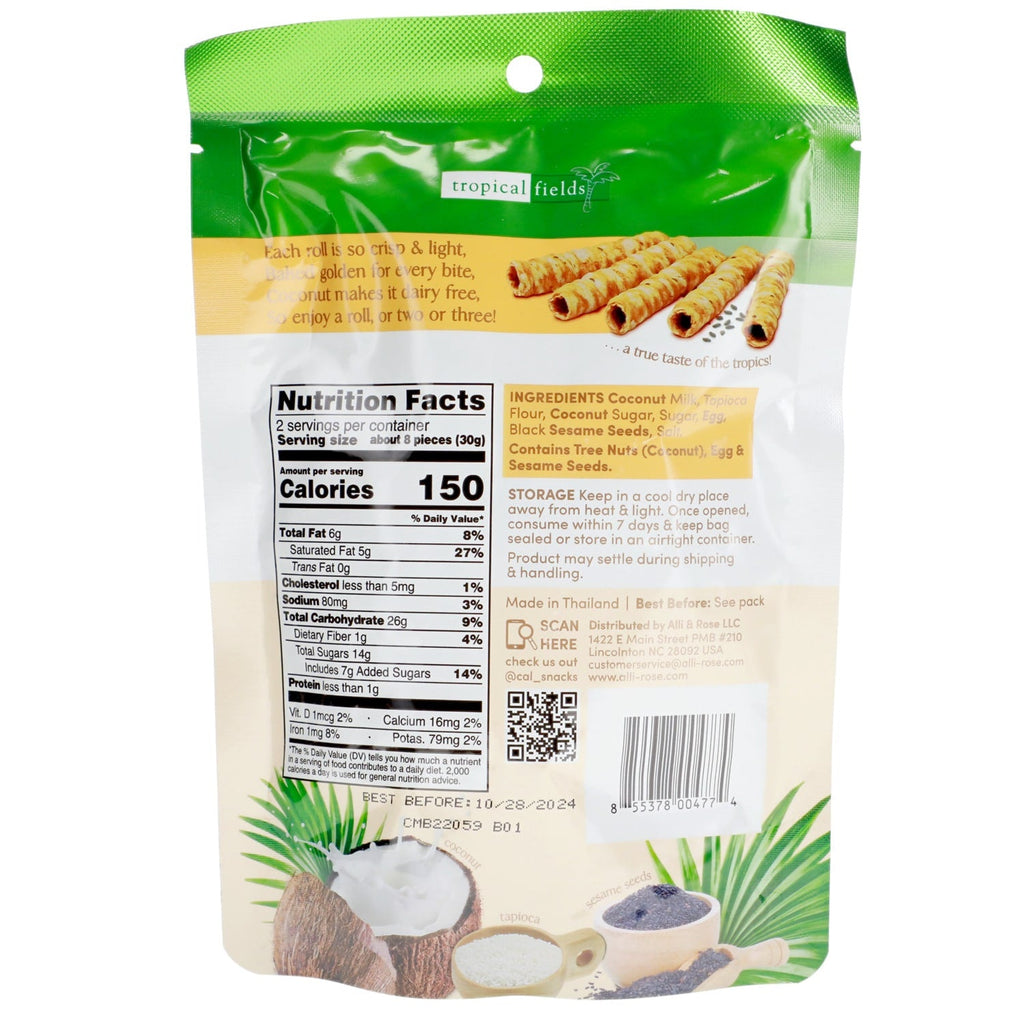 Tropical Fields Crispy Coconut Rolls, 2.1-oz. Bags