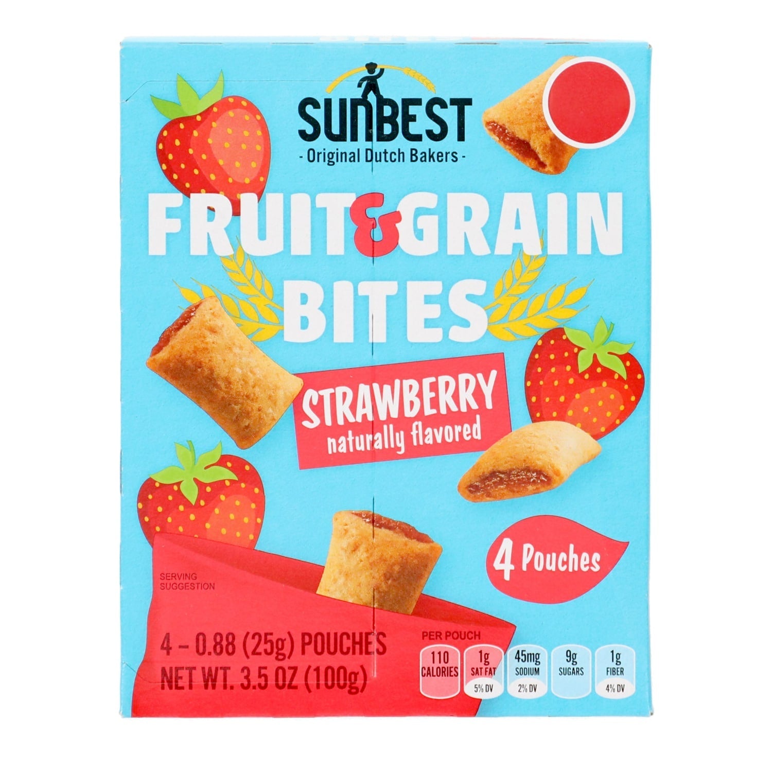 SunBest Strawberry Fruit &amp; Grain Bites, 4-pc Pack.