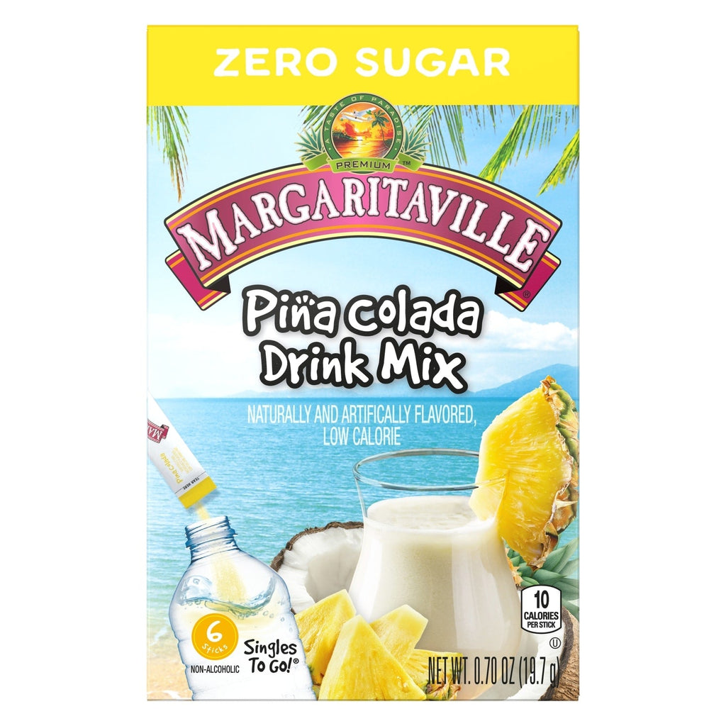 Margaritavilla Pina Colada Zero Sugar Drink Mix, 6-pc Pack.