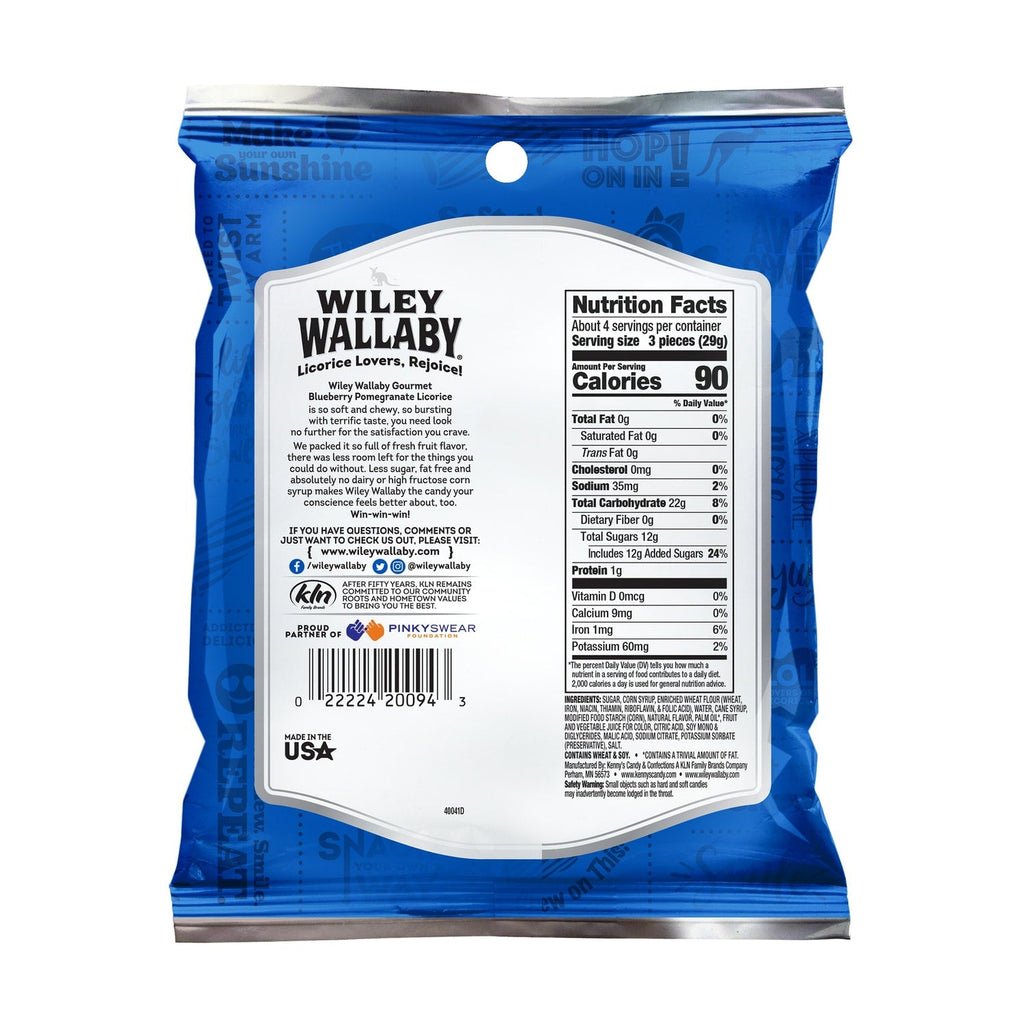Wiley Wallaby Blueberry Pomegranate Licorice, 4-oz. Bag