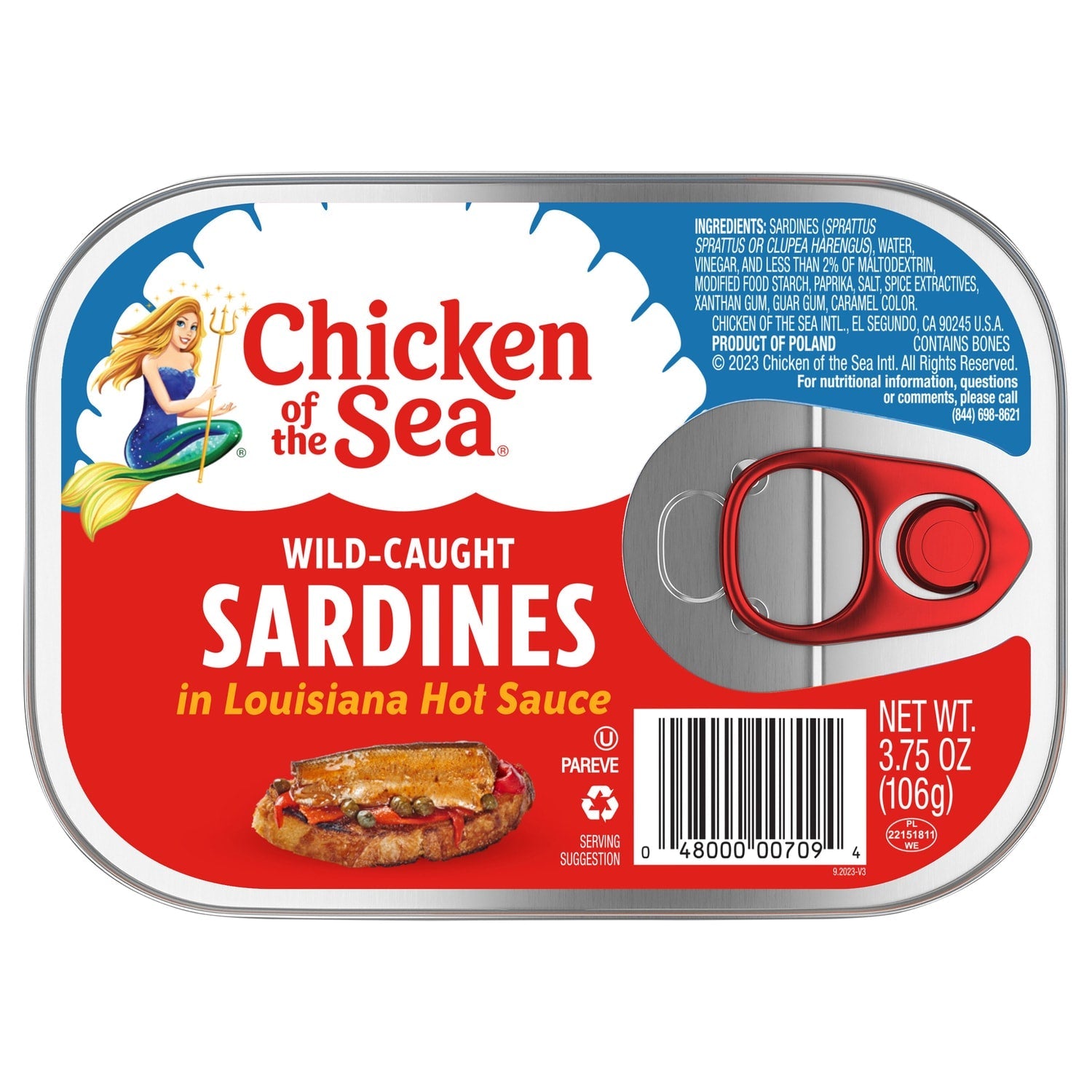 Chicken of the Sea Sardines in Hot Sauce, 3.75 oz.