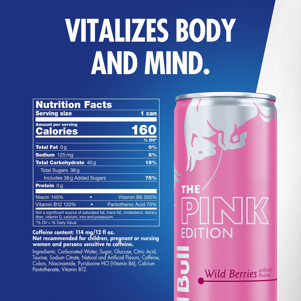 Red Bull Pink Edition Wild Berries Flavored Energy Drink, 1-ct.