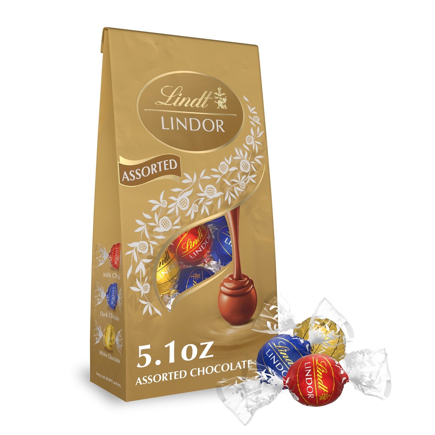 Lindt Lindor Assorted Chocolate Candy Truffles, 1-ct.