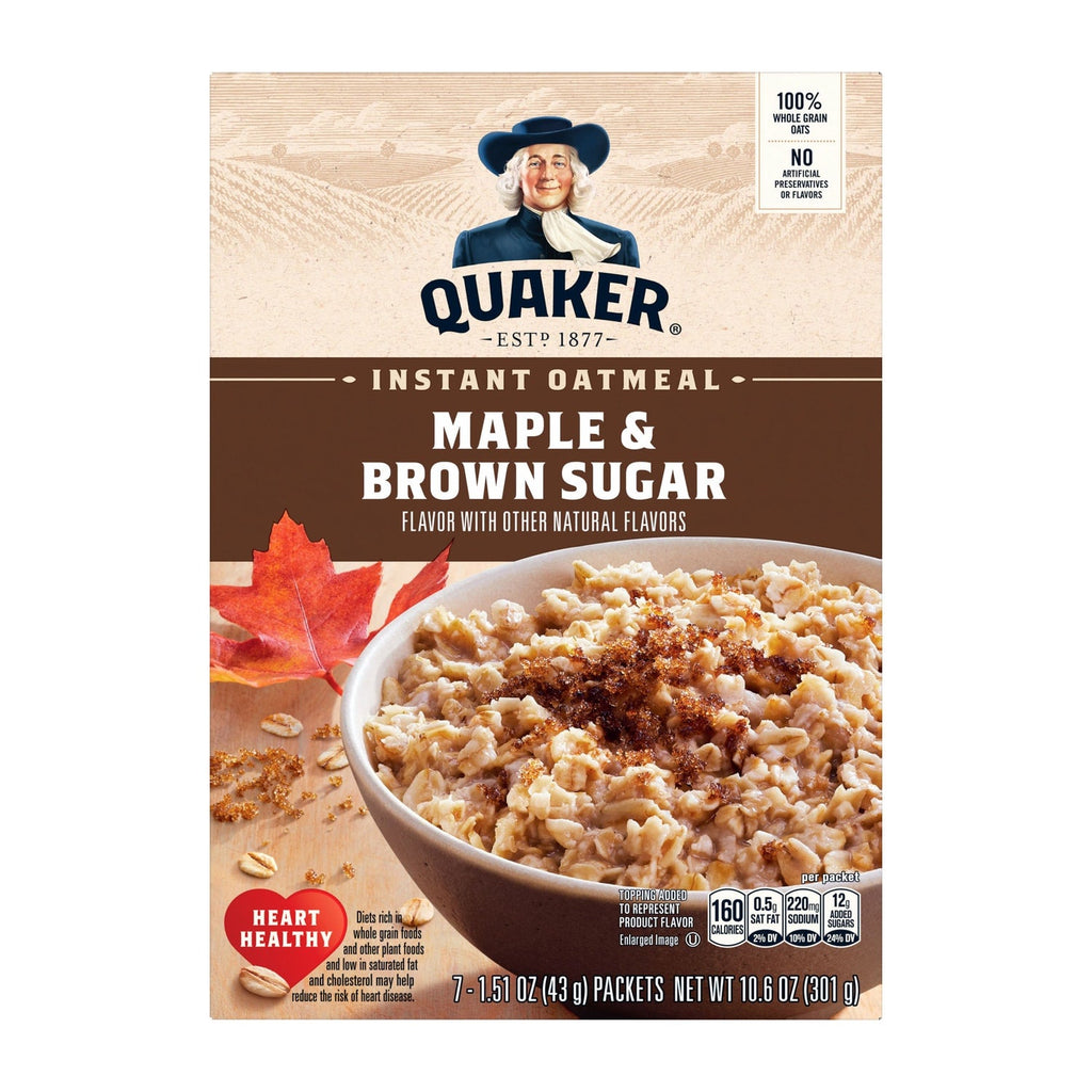 Quaker Instant Oatmeal Maple &amp; Brown Sugar, 7-ct. Pack