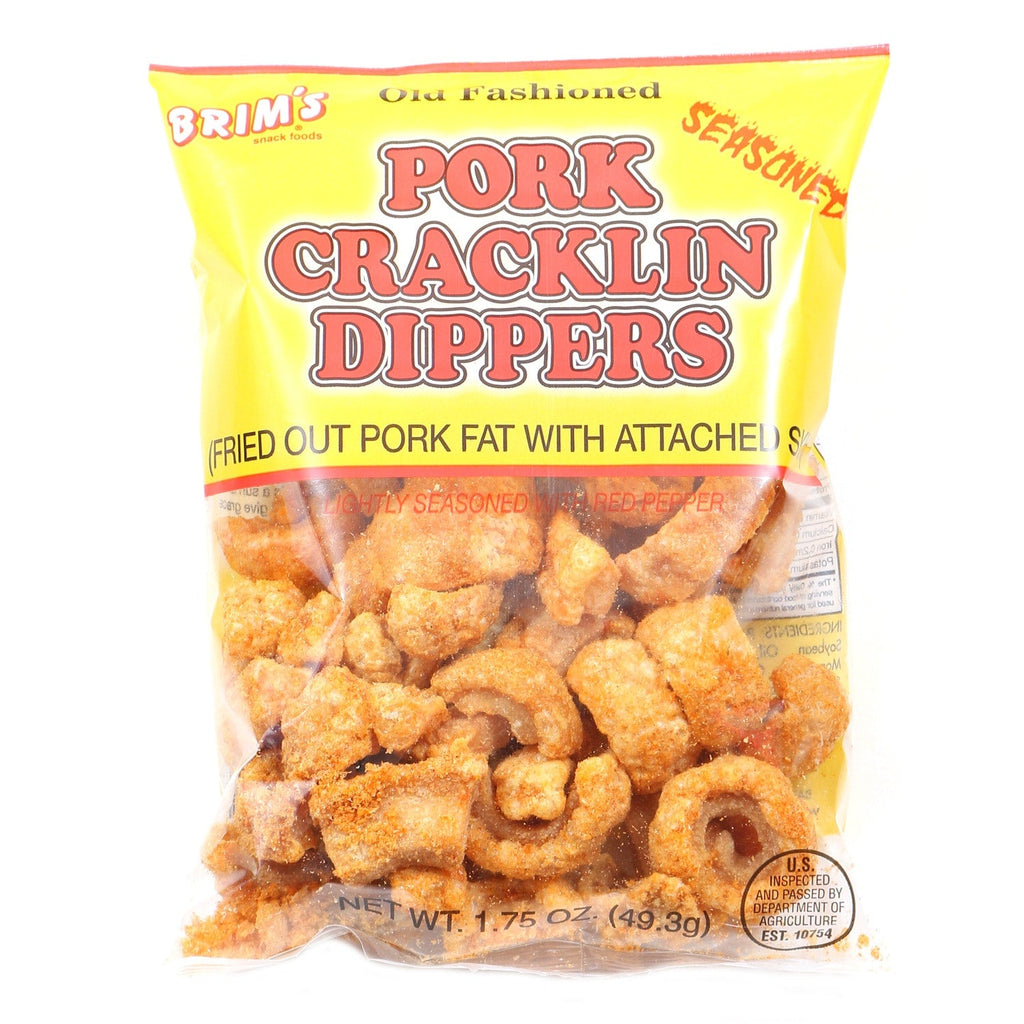 Brim's Seasoned Pork Cracklin Dippers, 1.75-oz. Bags