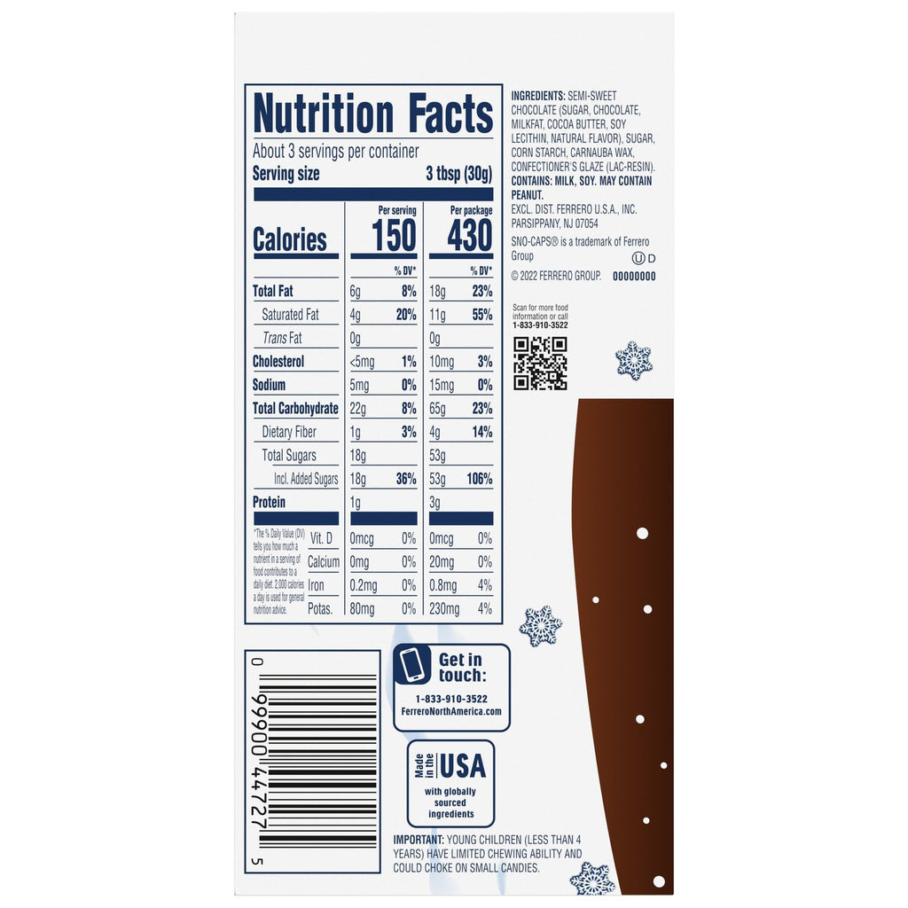 Sno Caps Semi-Sweet Chocolate Nanopareils, 1-ct.