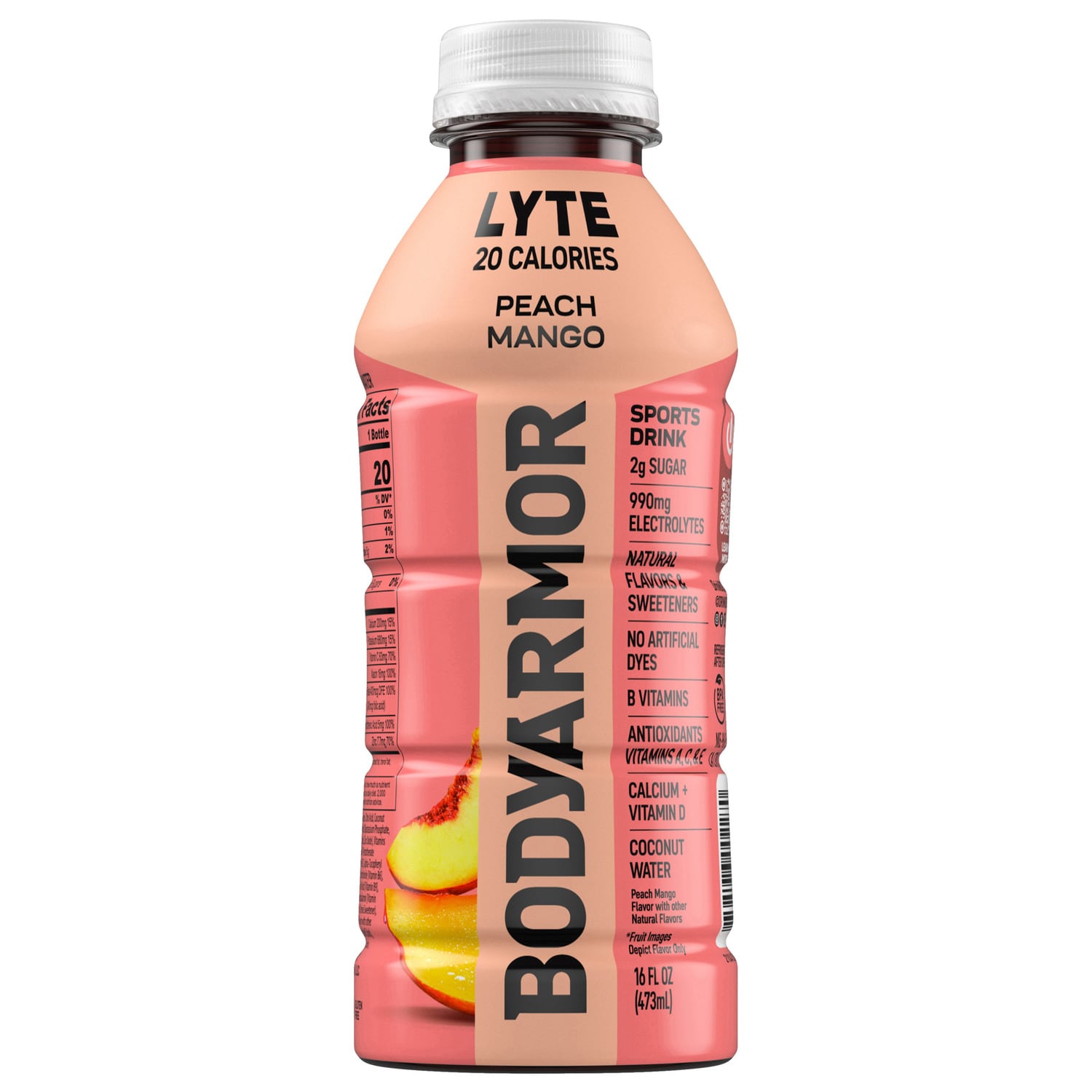 BODYARMOR Lyte Peach Mango Sports Drink, 16 fl oz Bottle