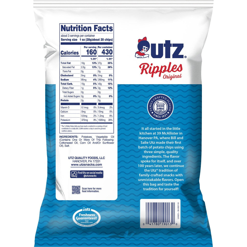 Utz Ripples Original Potato Chips 2.75oz