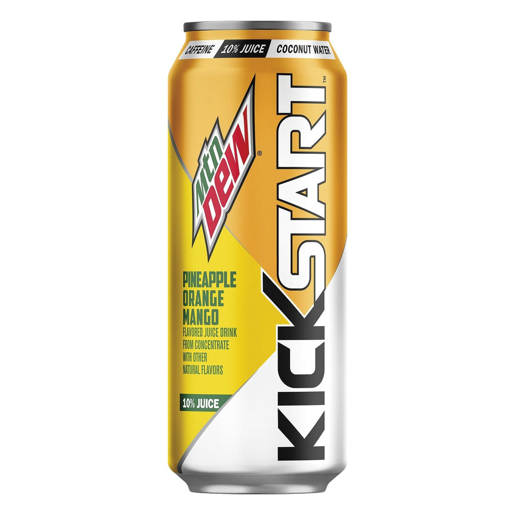 Mtn Dew Kickstart Juice Drink Pineapple Orange Mango Flavored 16 Fl Oz Can