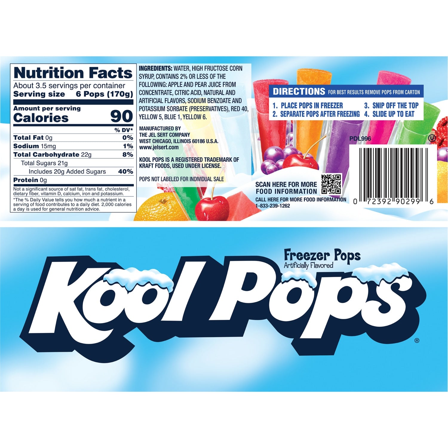 Kool Pops Original Freezer Pops, 20-ct. Boxes