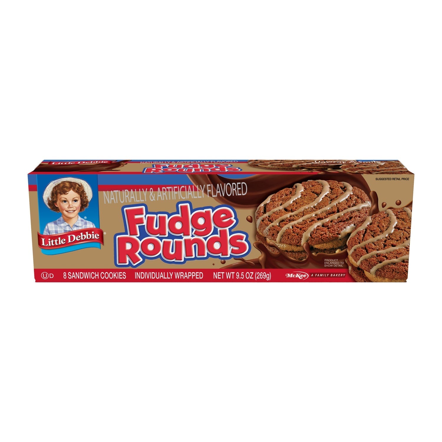 Little Debbie Fudge Rounds, 8-pc Pack.