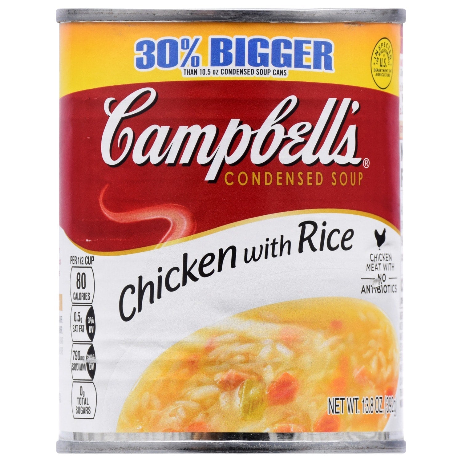 Campbellâs Condensed Chicken with Rice Soup, 13.8-oz. Cans