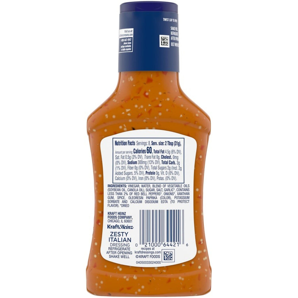 Kraft Zesty Italian Salad Dressing, 8-oz. Bottles