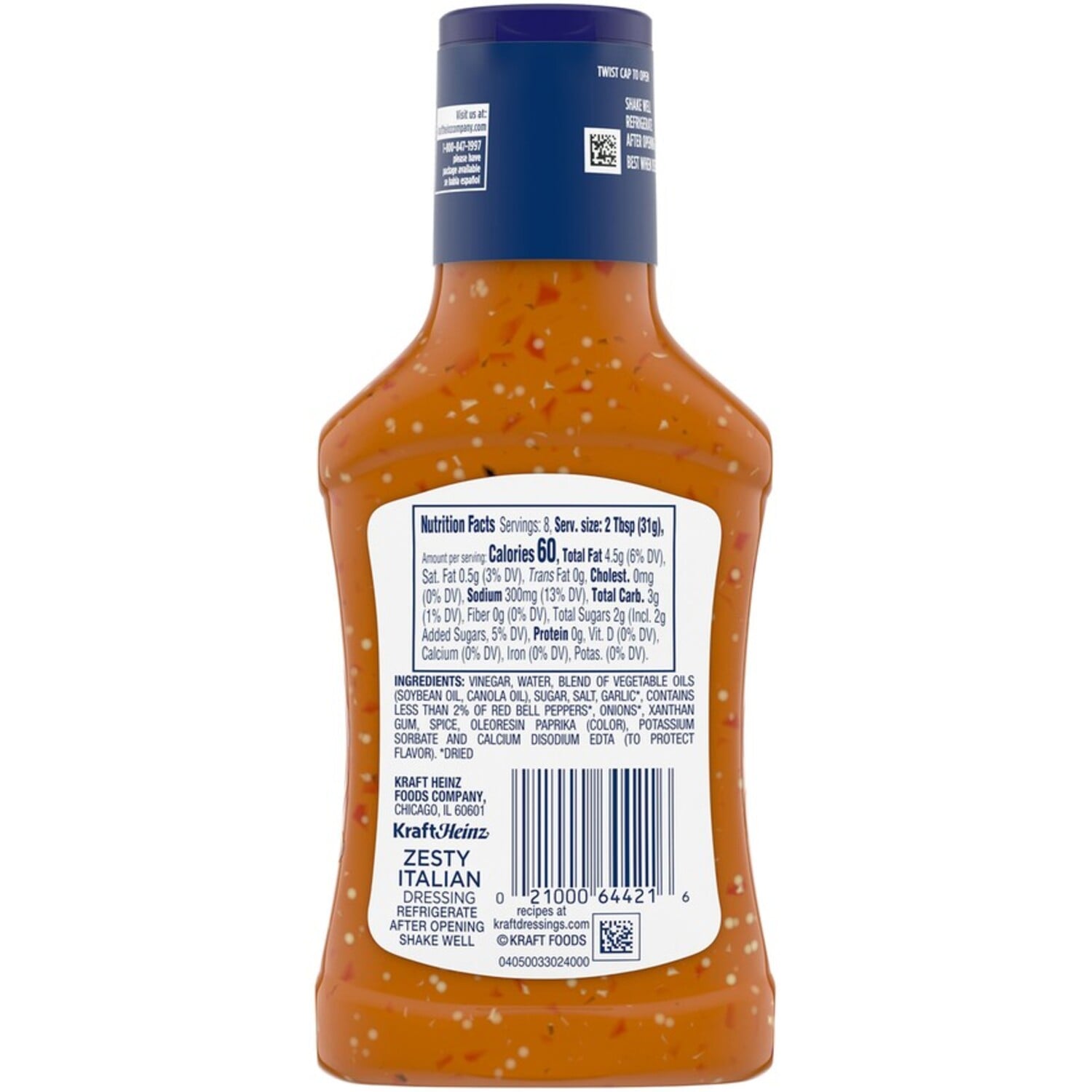 Kraft Zesty Italian Salad Dressing, 8-oz. Bottles