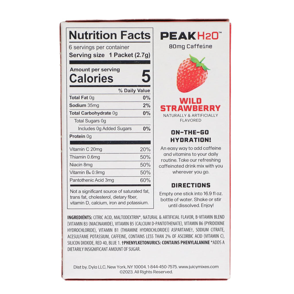 PeakH2O Zero Sugar Strawberry Drink Mix, 1-ct.