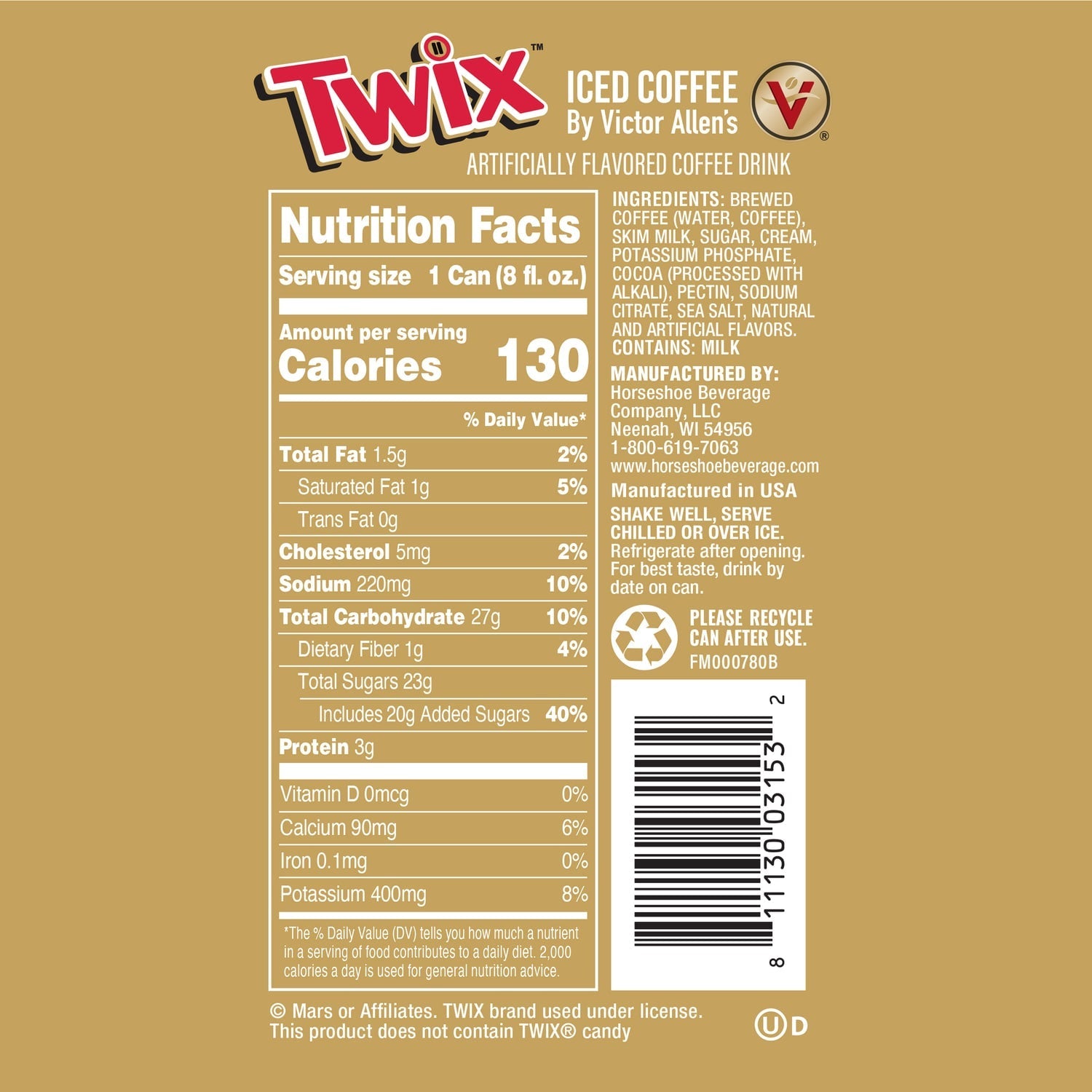 Victor Allen's Twix Iced Lattes, 8-oz.