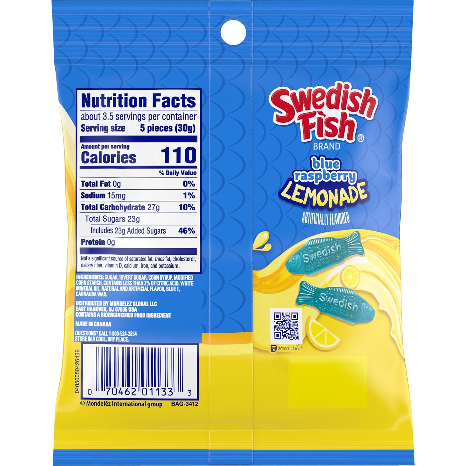 Swedish Fish Blue Raspberry Lemonade Soft &amp; Chewy Candy, 3.59-oz.
