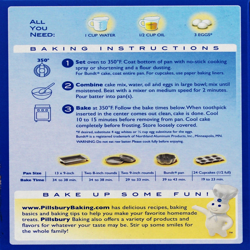 Pillsbury Traditional Chocolate Cake Mix, 15.25-oz. Boxes