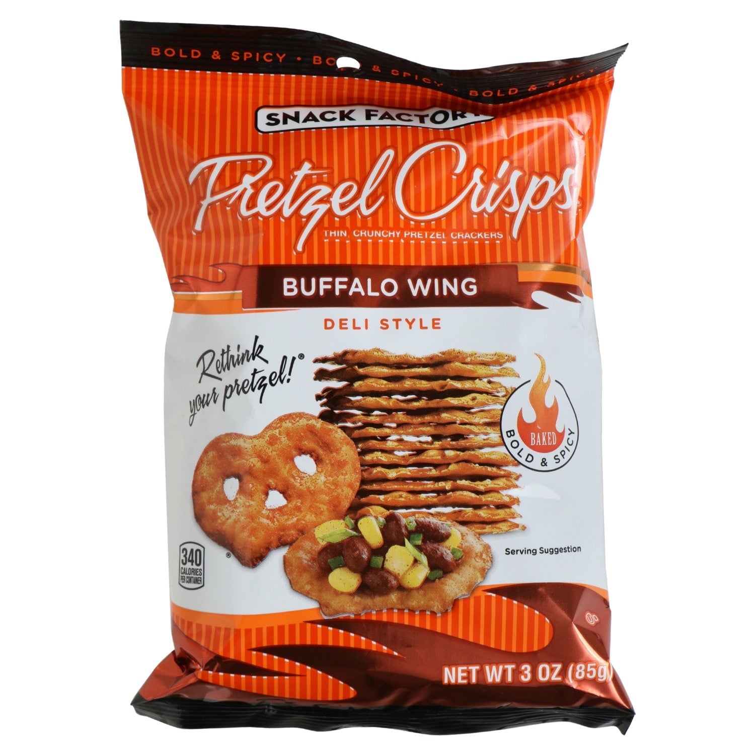 Snack Factory Buffalo Wing-Flavored Pretzel Crisps, 3-oz. Bags