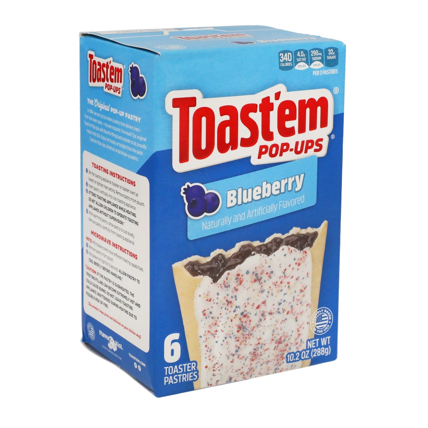 Toast'em Pop-Ups Frosted Blueberry Toaster Pastries, 6-pc Pack.