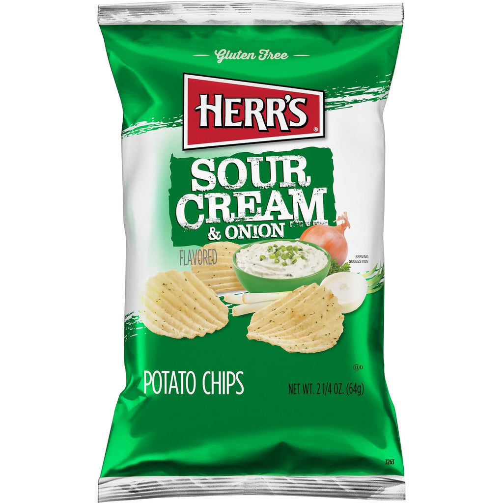Herr's Sour Cream And Onion Flavored Potato Chips, 1-ct.