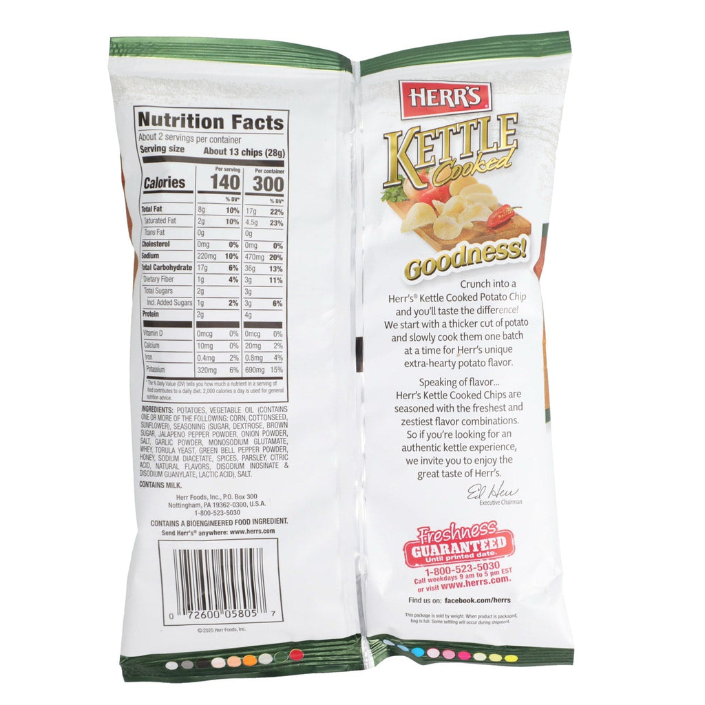 Herrâs Honey JalapeÃ±o Kettle Cooked Potato Chips, 2.1 oz