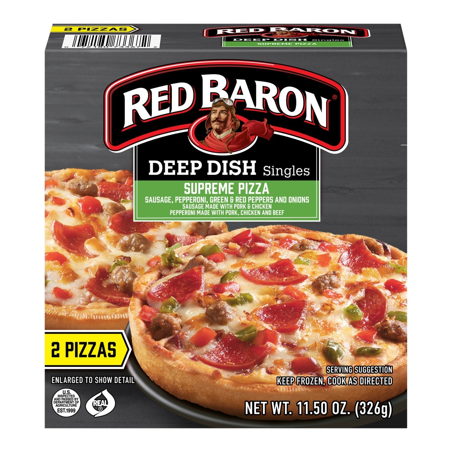 Red Baron Deep Dish Personal Frozen Pizza - Supreme, 2 ct.