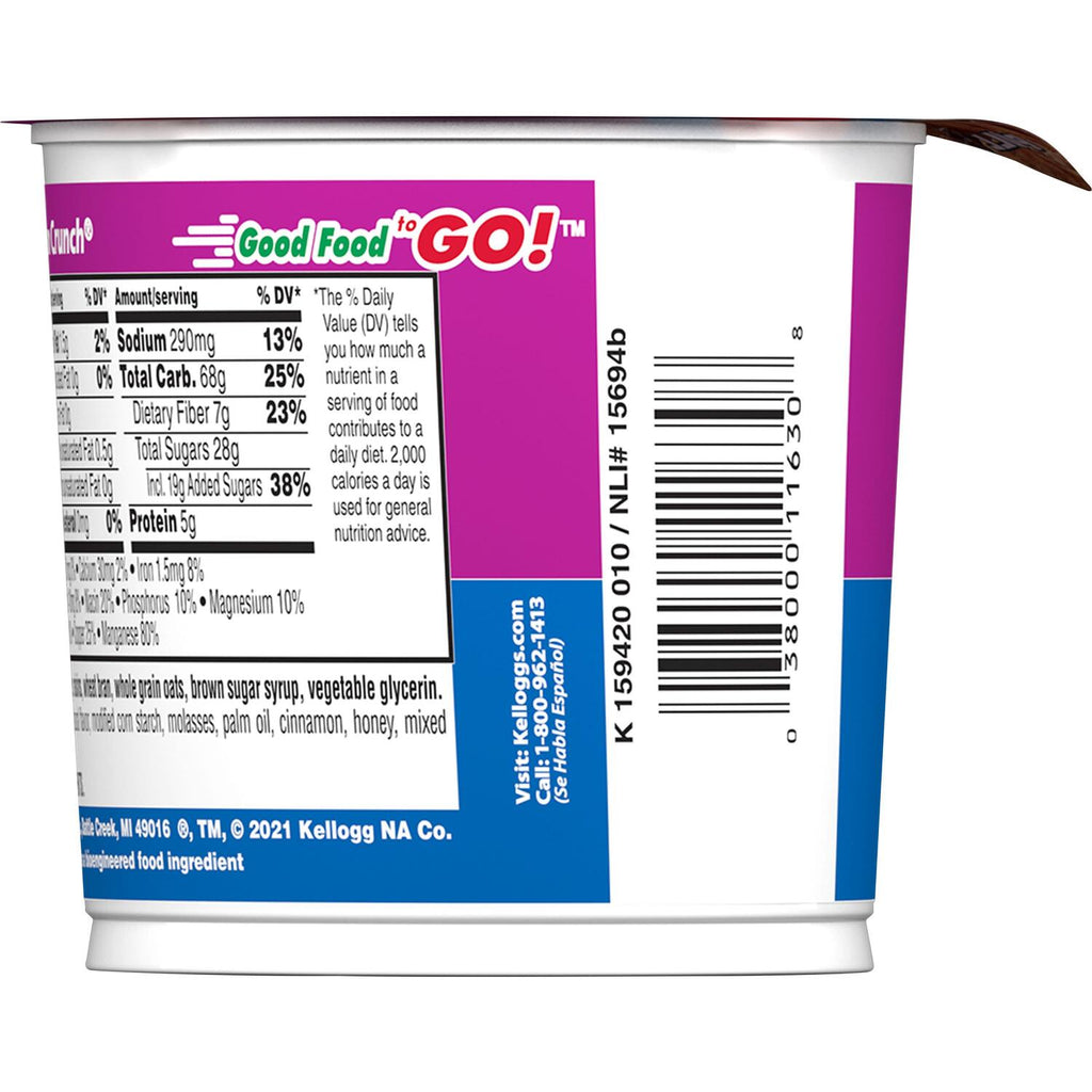 Kellogg's Raisin Bran Crunch Breakfast Cereal Cups Original, 1-ct.
