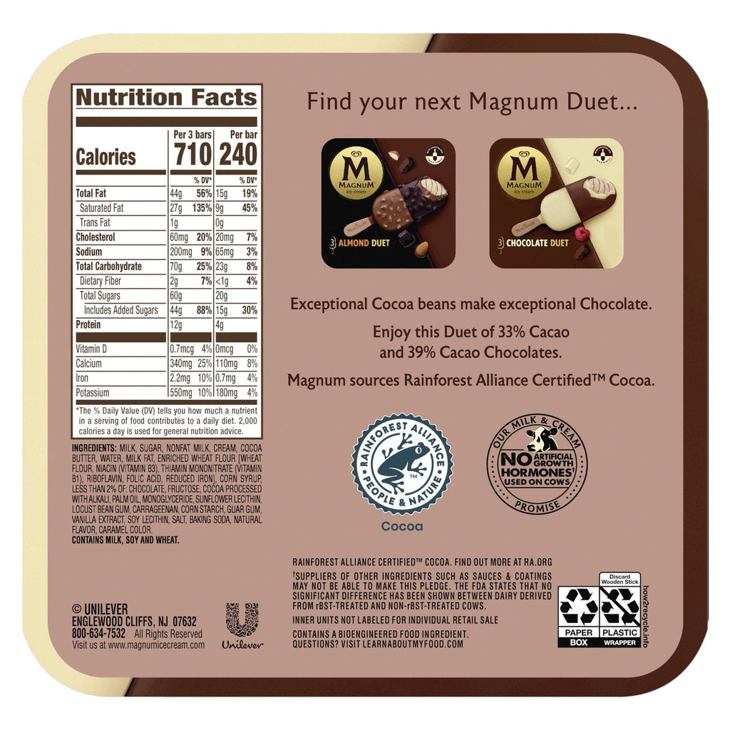 Magnum Cookie Duet Ice Cream Bar, 3-pc Pack.