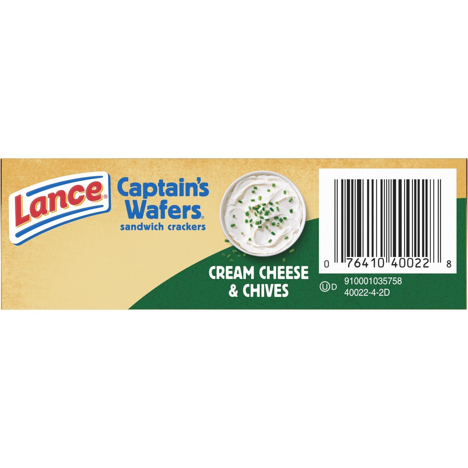 Lance Sandwich Crackers, Captain's Wafers Cream Cheese and Chives, 6 Packs, 4 Sandwiches Each