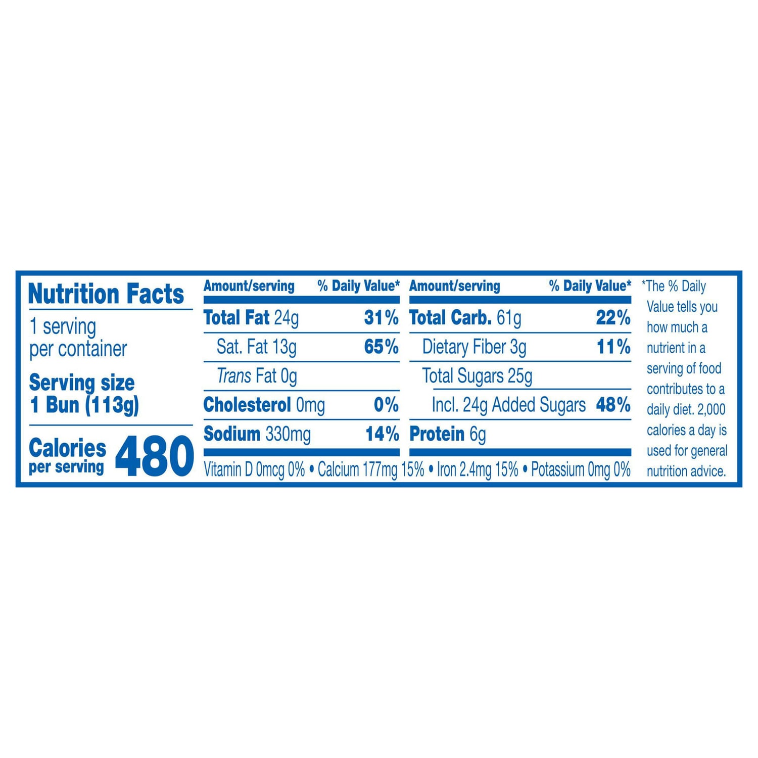 Hostess Jumbo Glazed Honey Bun Single Pack, 1-ct.