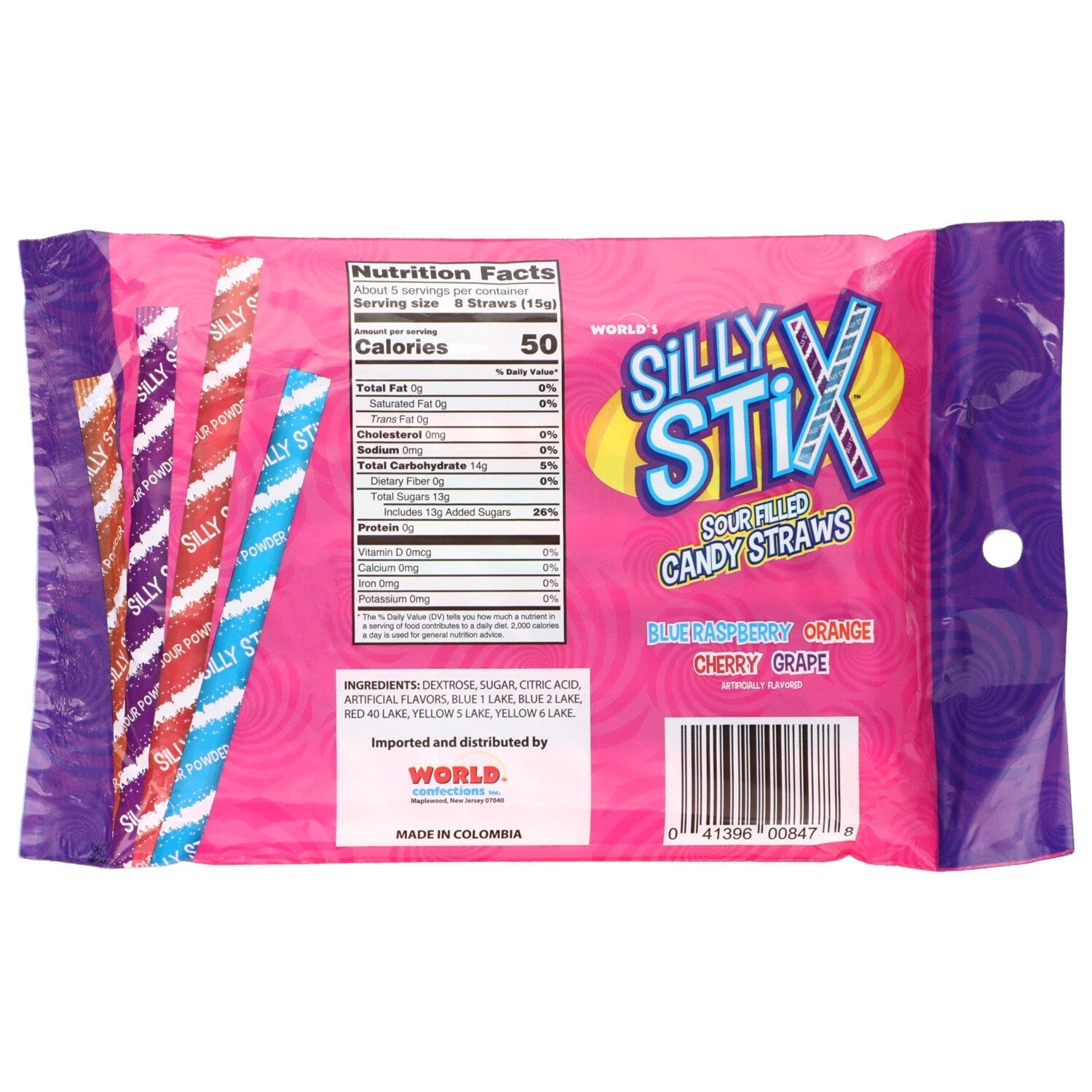 Silly Stix Candy Straws, 2.75 oz. Bag