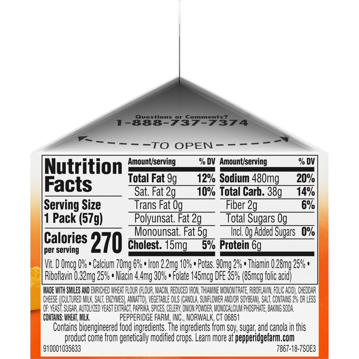 Pepperidge Farm Goldfish Cheddar Cheese Crackers, 2-oz. Cartons