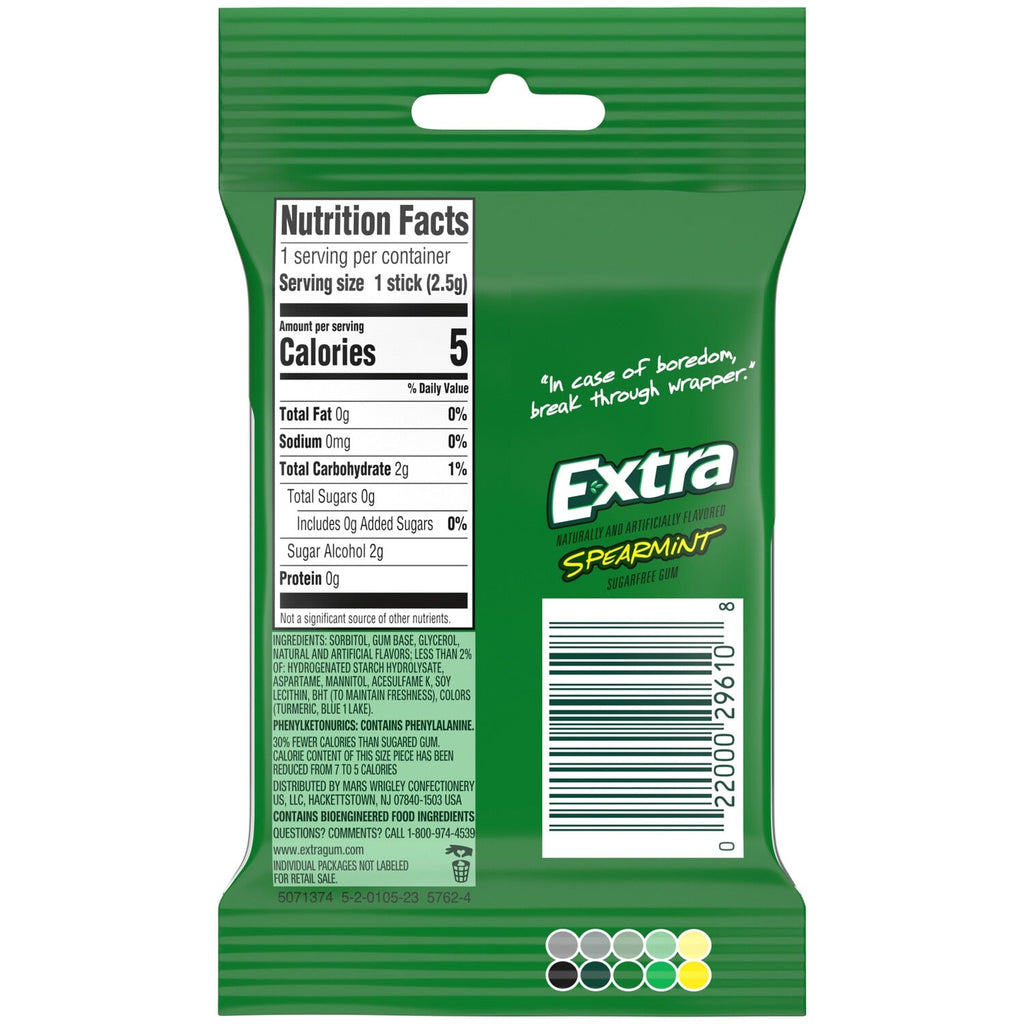 Wrigley's Extra Long Lasting Spearmint-Flavored Gum, 3-pc Pack