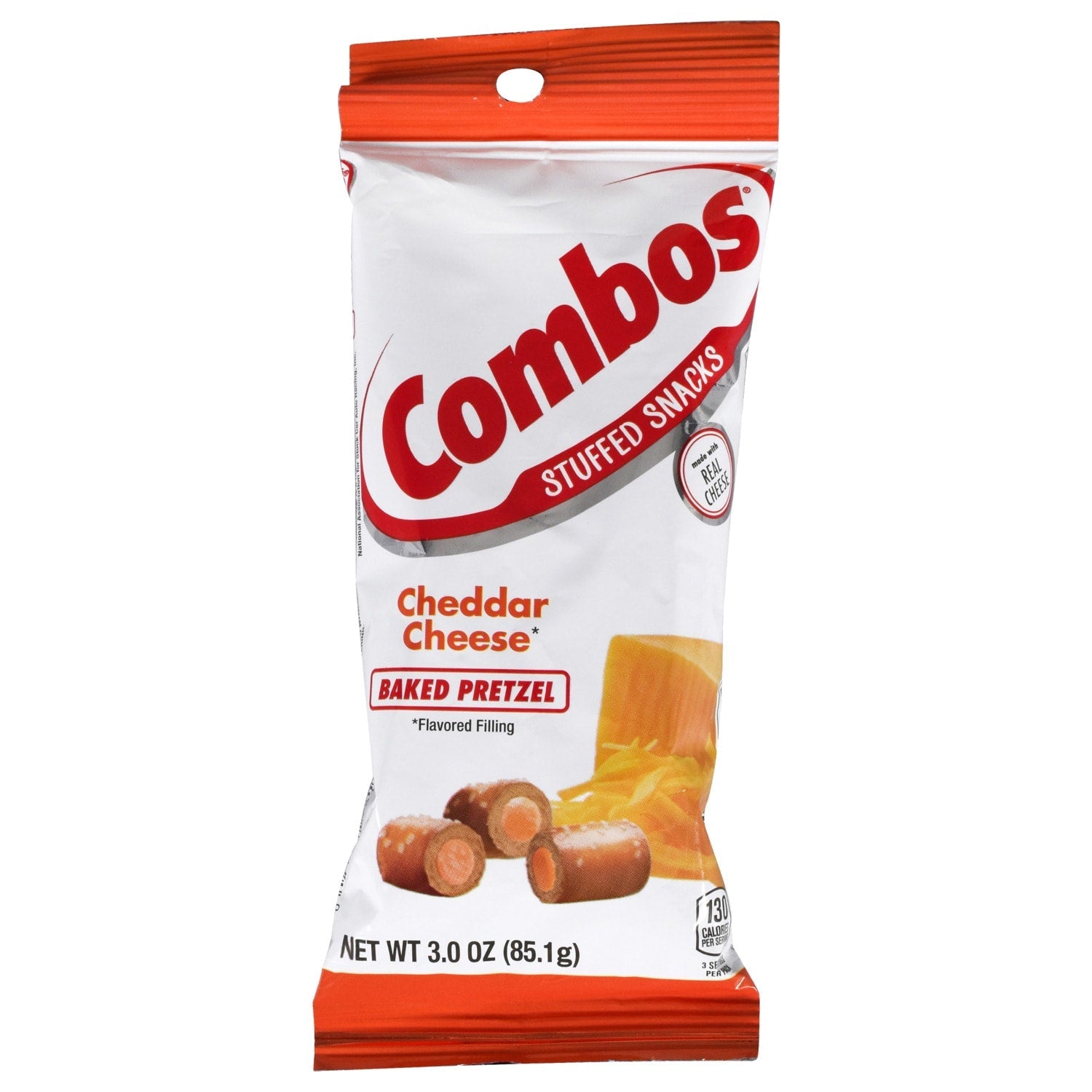 Combos Cheddar Cheese Stuffed Pretzel Snacks, 3 oz. Bags