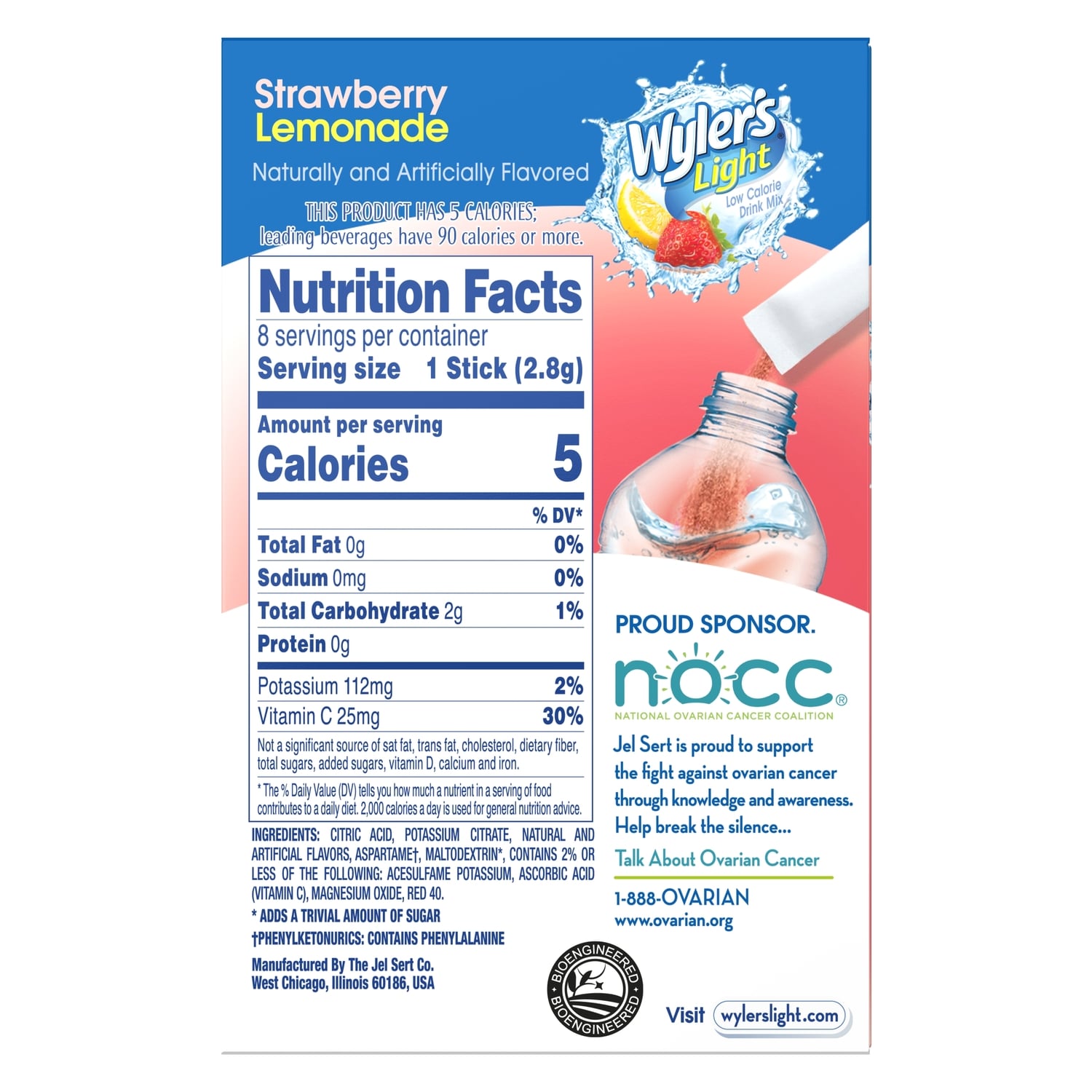 Wyler's Light Strawberry Lemonade Drink Mix, 8-pc Pack.