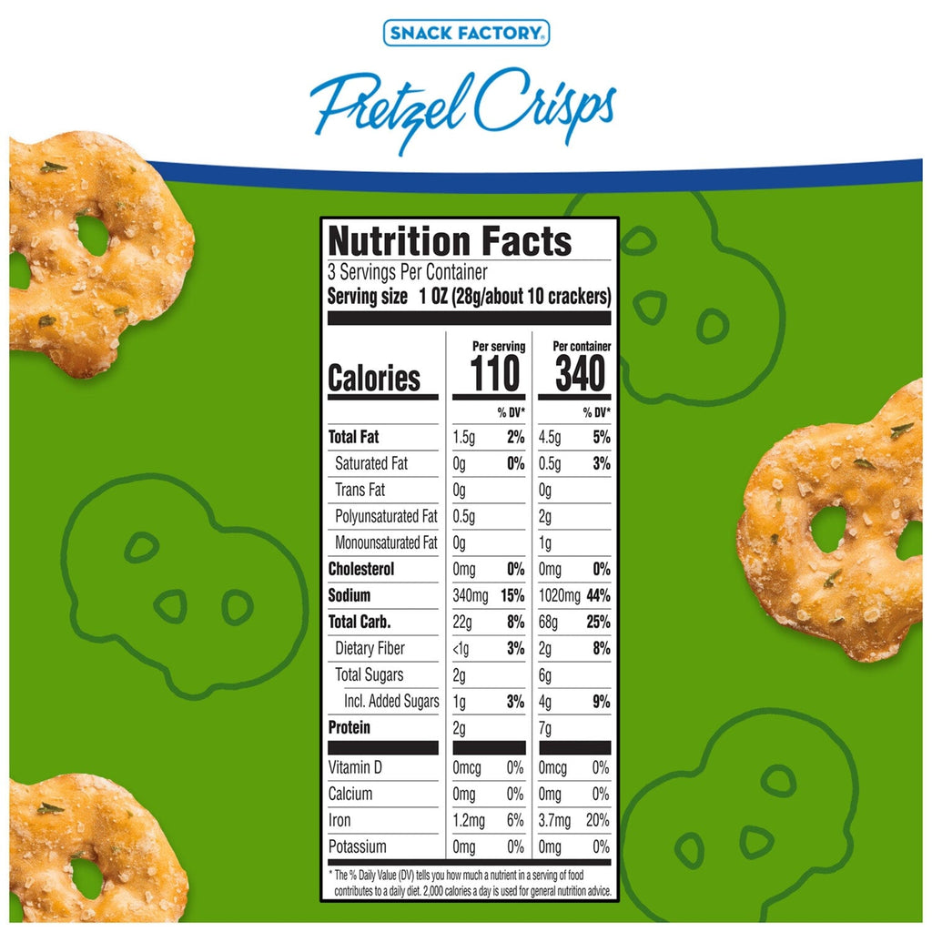 Snack Factory Pretzel Crisps - Garlic Parmesan, 3 oz.