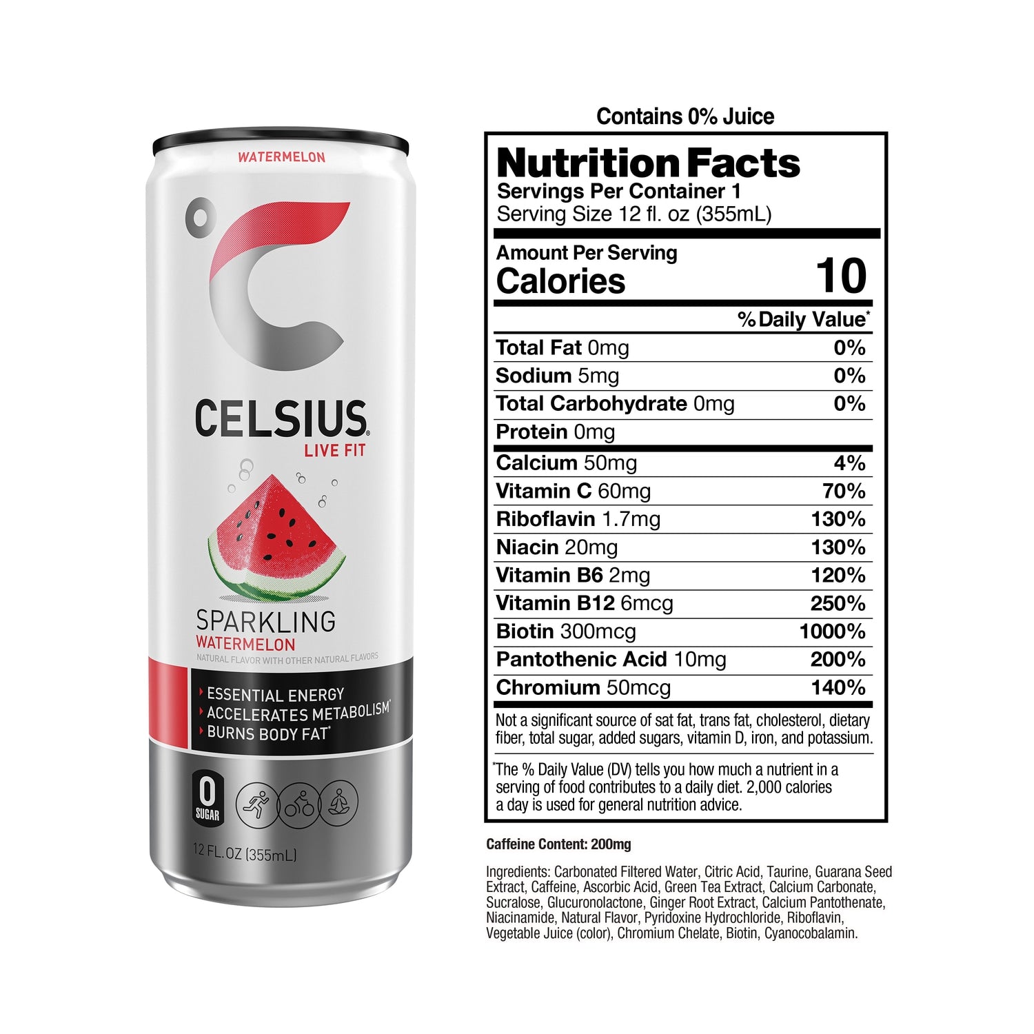 Celsius Sparkling Watermelon Energy Drink, 1-ct.