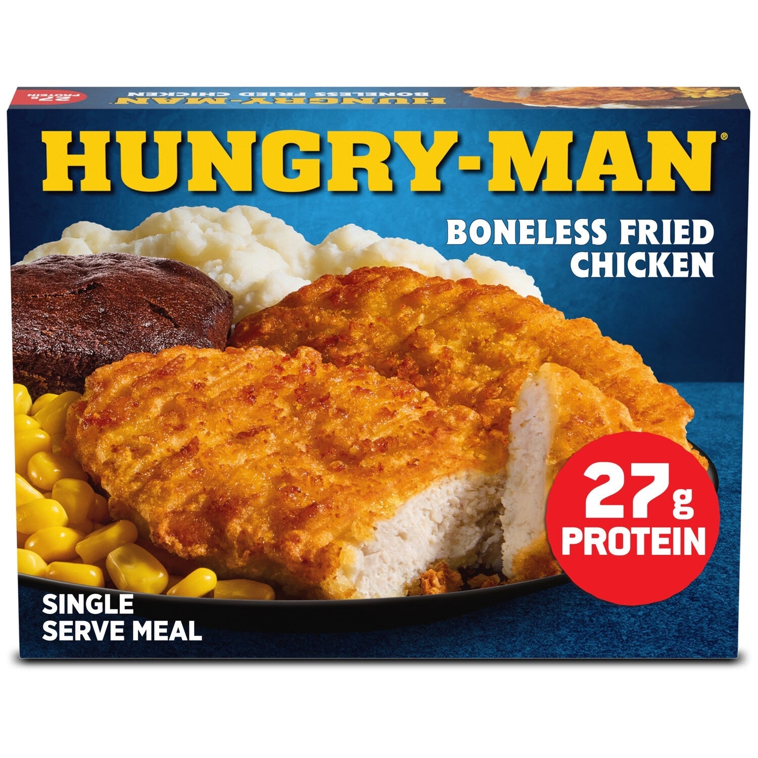 Hungry-Man Boneless Fried Chicken, 27g Protein Per Serving, Frozen Meal, 16 oz