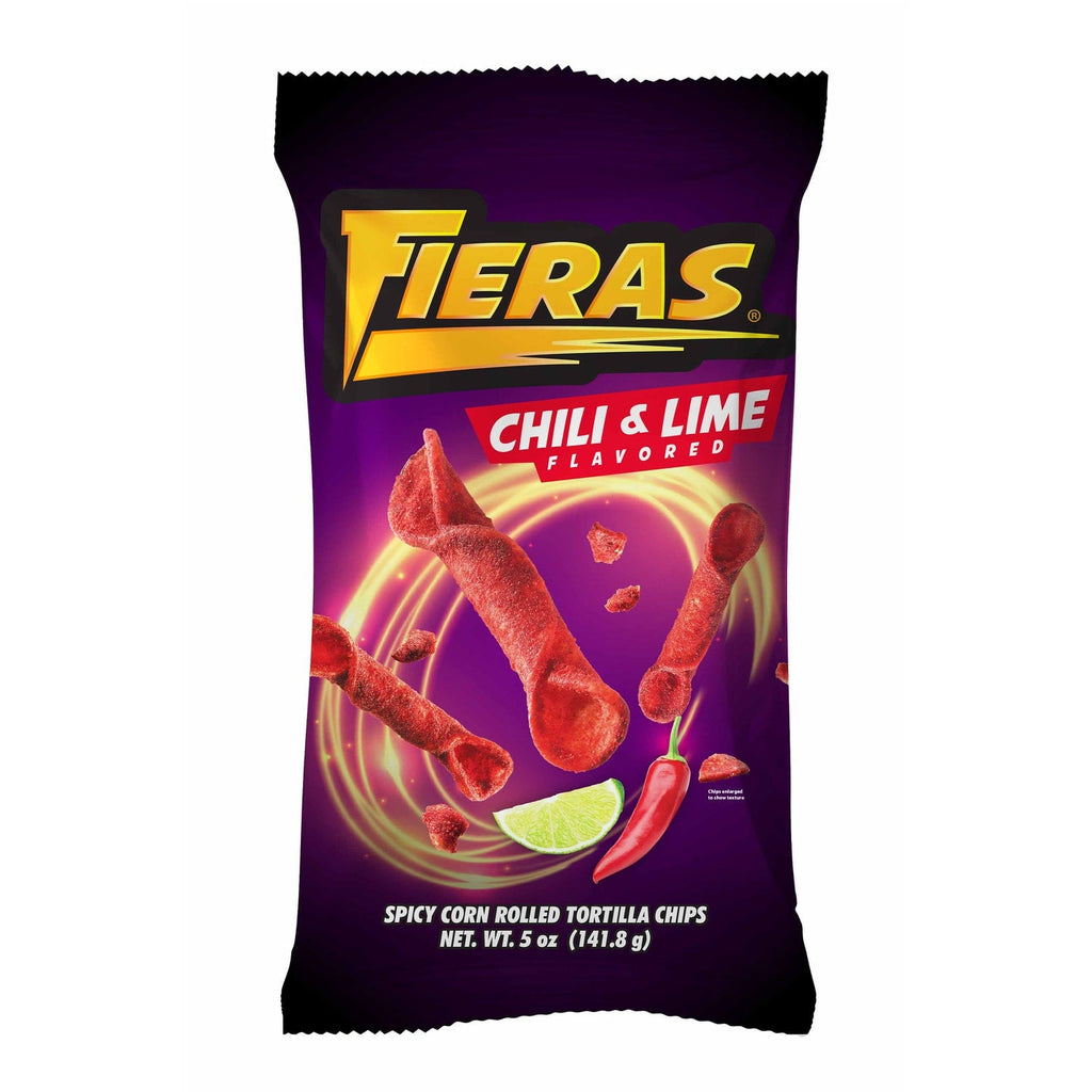 Fieras Chili and Lime Spicy Corn Rolled Tortilla Chips, 5-oz. Bag