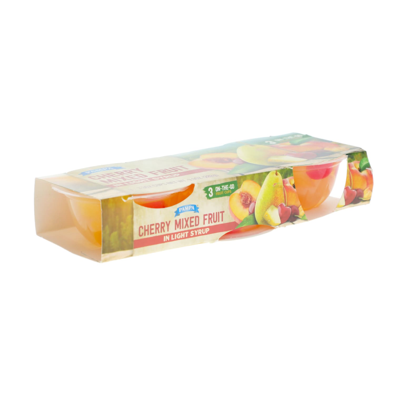 Pampa Cherry Mixed Fruit In Light Syrup, 3 ct. , 3.3 oz.