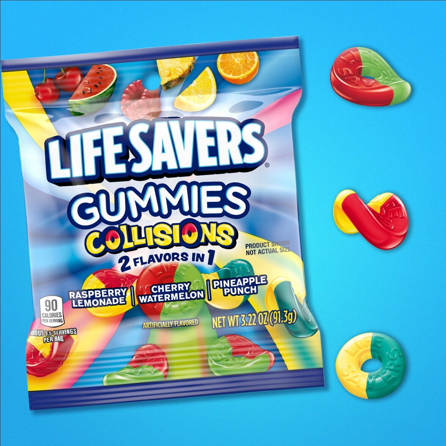 LIFE SAVERS Collisions Gummy Candy, 3.22 oz Bag